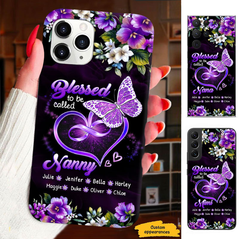 Butterfly Blessed to be called Grandma Mommy Auntie Personalized Phone Case SC28122310
