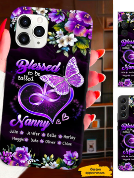 Butterfly Blessed to be called Grandma Mommy Auntie Personalized Phone Case SC28122310