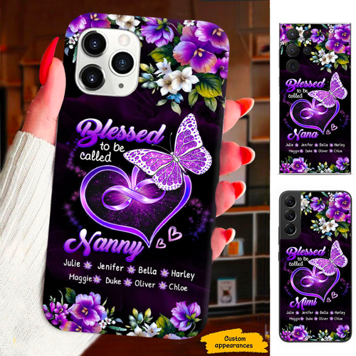 Butterfly Blessed to be called Grandma Mommy Auntie Personalized Phone Case SC28122310