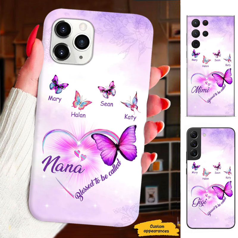Butterfly Blessed to be called Grandma Mommy Auntie Personalized Phone Case SC2812237