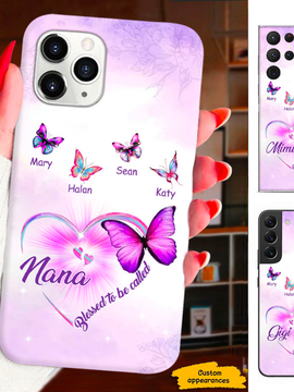 Butterfly Blessed to be called Grandma Mommy Auntie Personalized Phone Case SC2812237