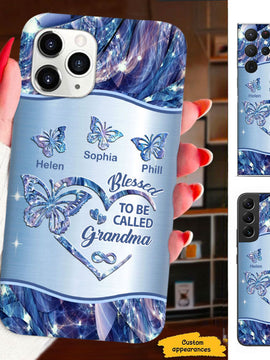 Butterfly Blessed to be called Grandma Mommy Auntie Personalized Phone Case SC2812238