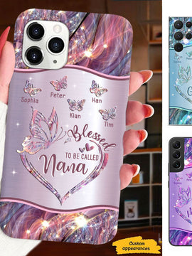 Butterfly Blessed to be called Grandma Nana Mimi Gigi Personalized Phone Case SC15124123