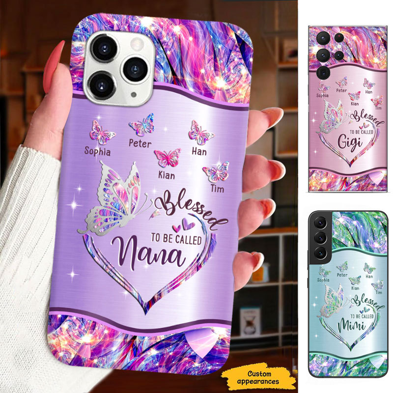 Butterfly Blessed to be called Grandma Nana Mimi Gigi Personalized Phone Case SC1612431