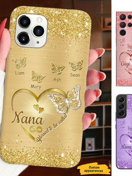 Butterfly Blessed to be called Grandma Nana Mimi Mom Auntie Personalized Phone Case SC24100810