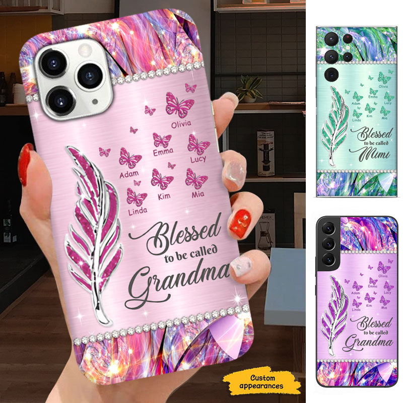 Butterfly Blessed to be called Grandma Nana Mimi Mom Auntie Personalized Phone Case SC24100817