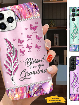 Butterfly Blessed to be called Grandma Nana Mimi Mom Auntie Personalized Phone Case SC24100817