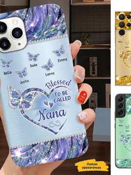 Butterfly Blessed to be called Grandma Nana Mimi Mom Auntie Personalized Phone Case SC2410103