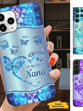 Butterfly Blessed to be called Grandma Nana Mimi Mom Auntie Personalized Phone Case SC2410104