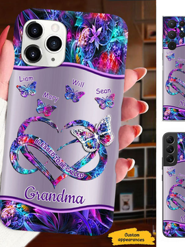 Butterfly Blessed to be called Grandma Nana Mimi Mom Auntie Personalized Phone Case SC2410105