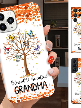 Butterfly Blessed to be called Grandma Nana Mimi Mom Auntie Personalized Phone Case SC241091