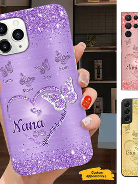 Butterfly Blessed to be called Grandma Nana Mimi Mom Auntie Personalized Phone Case SC241098