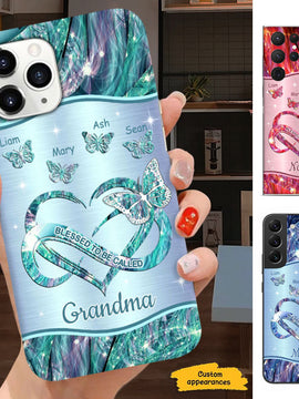 Butterfly Blessed to be called Grandma Nana Mimi Mom Auntie Personalized Phone Case SC24101411