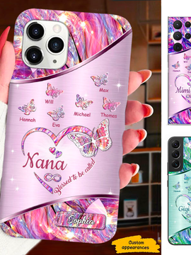 Butterfly Blessed to be called Grandma Nana Mimi Mom Auntie Personalized Phone Case SC2410174