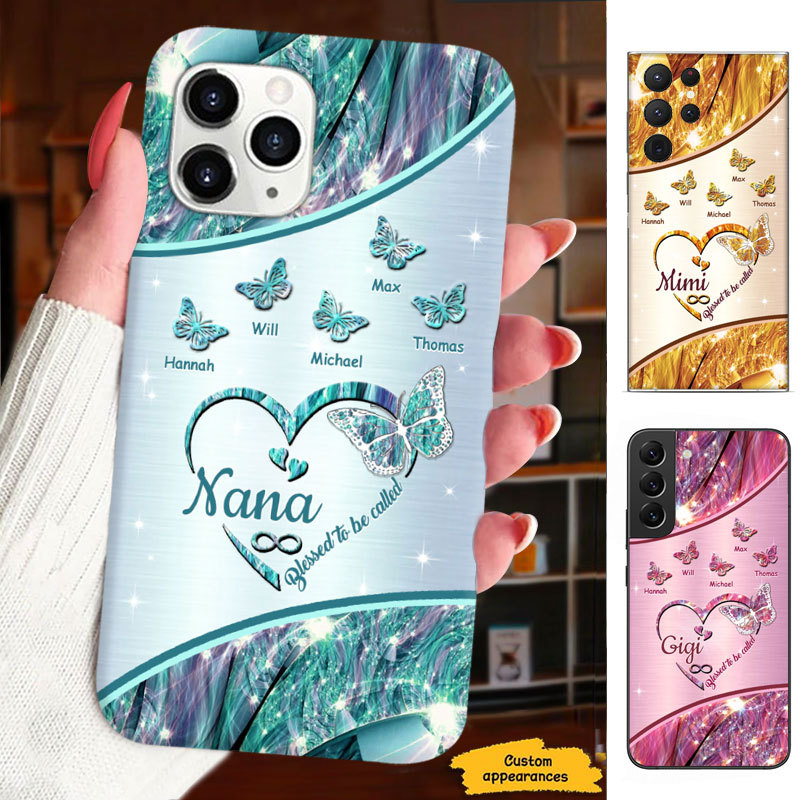 Butterfly Blessed to be called Grandma Nana Mimi Mom Auntie Personalized Phone Case SC2410177