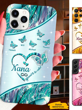 Butterfly Blessed to be called Grandma Nana Mimi Mom Auntie Personalized Phone Case SC2410177