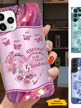 Butterfly Blessed to be called Grandma Nana Mimi Mom Auntie Personalized Phone Case SC24102223