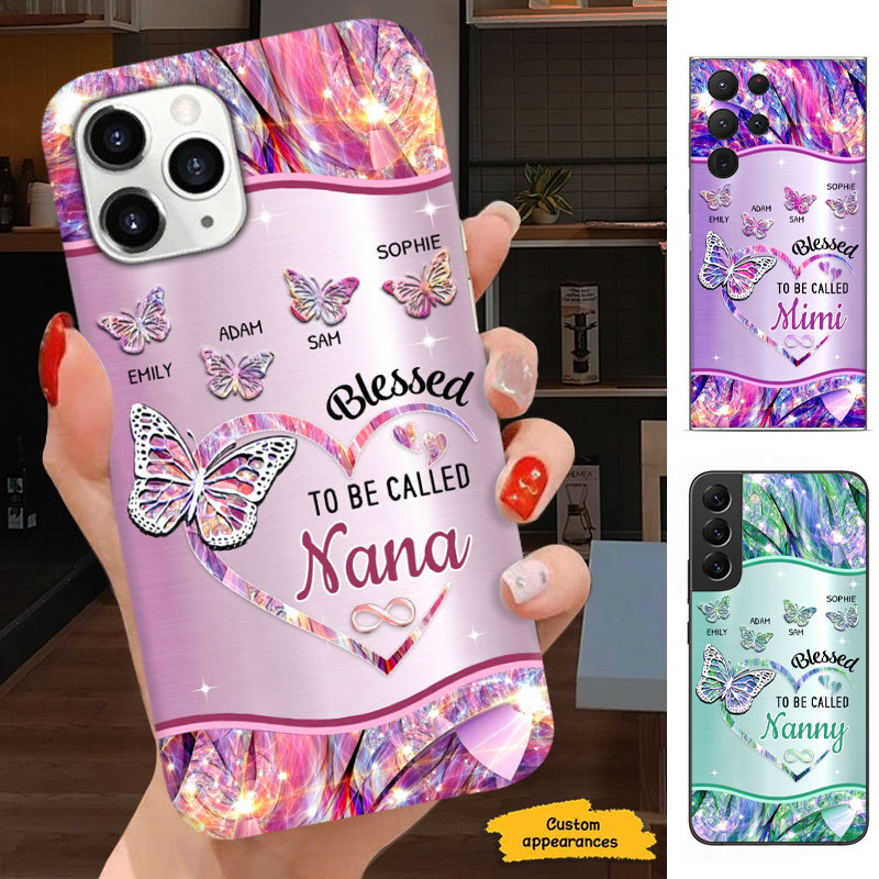 Butterfly Blessed to be called Grandma Nana Mimi Mom Auntie Personalized Phone Case SC2410225