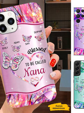 Butterfly Blessed to be called Grandma Nana Mimi Mom Auntie Personalized Phone Case SC2410225