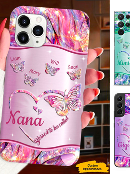 Butterfly Blessed to be called Grandma Nana Mimi Mom Auntie Personalized Phone Case SC2410228