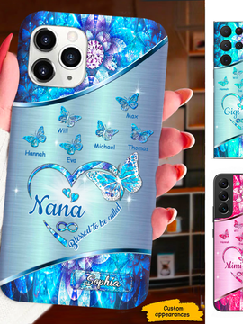 Butterfly Blessed to be called Grandma Nana Mimi Mom Auntie Personalized Phone Case SC24102612