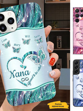 Butterfly Blessed to be called Grandma Nana Mimi Mom Auntie Personalized Phone Case SC2410263