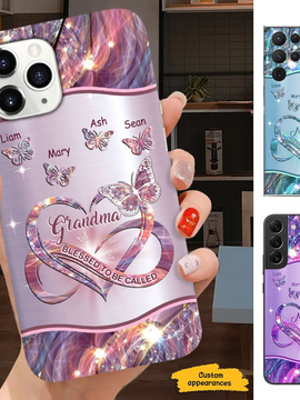 Butterfly Blessed to be called Grandma Nana Mimi Mom Auntie Personalized Phone Case SC24110128