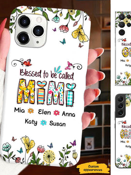 Butterfly Blessed to be called Grandma Nana Mimi Mom Auntie Personalized Phone Case SC2411015