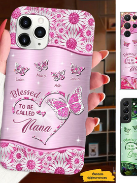 Butterfly Blessed to be called Grandma Nana Mimi Mom Personalized Phone case SC24041014