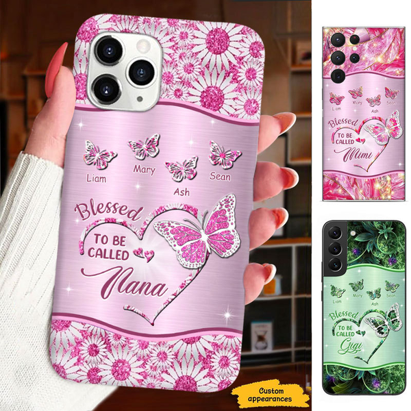 Butterfly Blessed to be called Grandma Nana Mimi Mom Personalized Phon ...