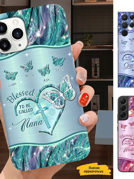 Butterfly Blessed to be called Grandma Nana Mimi Mom Personalized Phone case SC24041015