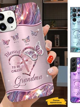 Butterfly Blessed to be called Grandma Nana Mimi Mom Personalized Phone case SC24041016