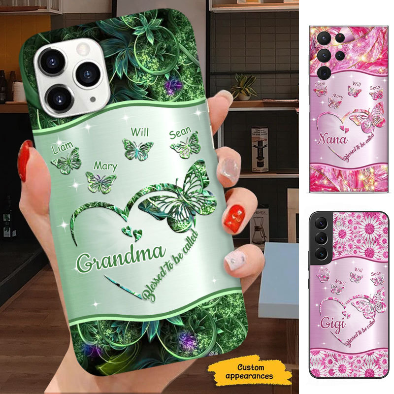 Butterfly Blessed to be called Mom Grandma Nana Mimi Gigi Auntie Personalized phone case SC2212421