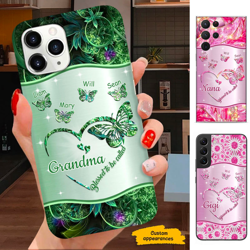 Butterfly Blessed to be called Mom Grandma Nana Mimi Gigi Auntie Personalized phone case SC2212421