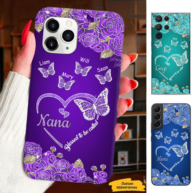Butterfly Blessed to be called Mom Grandma Nana Mimi Gigi Auntie Personalized phone case SC2212428