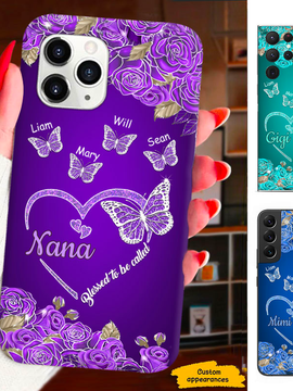 Butterfly Blessed to be called Mom Grandma Nana Mimi Gigi Auntie Personalized phone case SC2212428