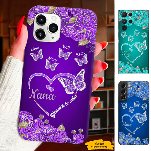 Butterfly Blessed to be called Mom Grandma Nana Mimi Gigi Auntie Personalized phone case SC2212428