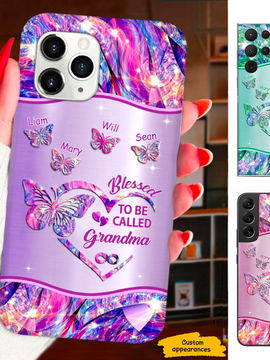 Butterfly Blessed to be called Mom Grandma Nana Mimi Gigi Auntie Personalized phone case SC2212434