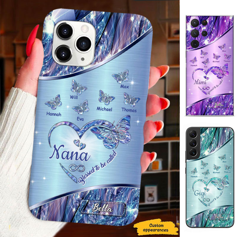 Butterfly Blessed to be called Mom Grandma Nana Mimi Gigi Auntie Personalized phone case SC2312415