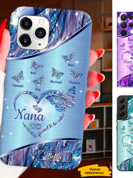 Butterfly Blessed to be called Mom Grandma Nana Mimi Gigi Auntie Personalized phone case SC2312415