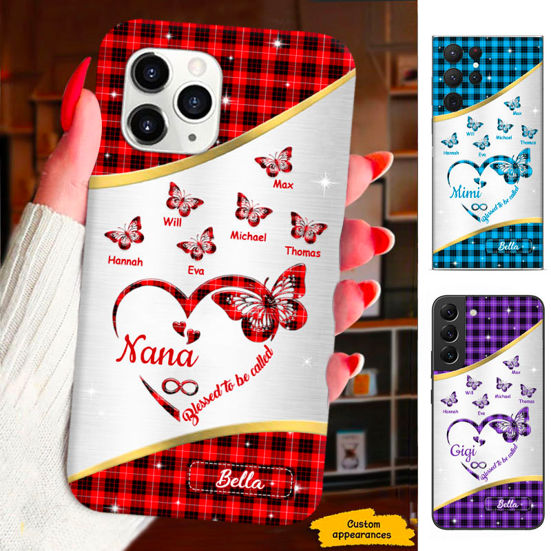 Butterfly Blessed to be called Mom Grandma Nana Mimi Gigi Auntie Personalized phone case SC2312417
