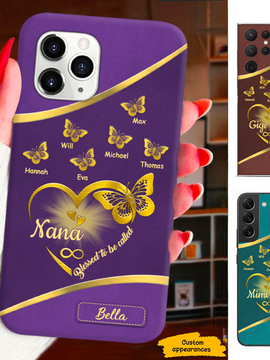 Butterfly Blessed to be called Mom Grandma Nana Mimi Gigi Auntie Personalized phone case SC2312418