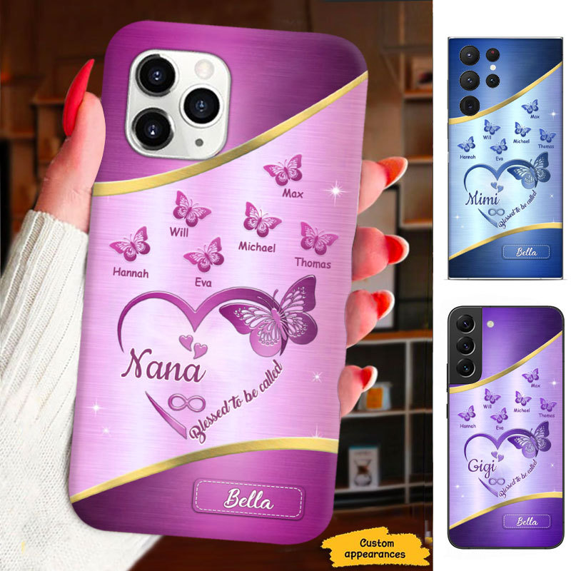 Butterfly Blessed to be called Mom Grandma Nana Mimi Gigi Auntie Personalized phone case SC2312419