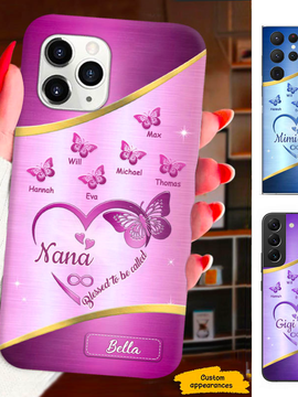 Butterfly Blessed to be called Mom Grandma Nana Mimi Gigi Auntie Personalized phone case SC2312419