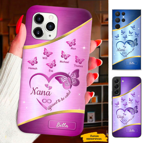 Butterfly Blessed to be called Mom Grandma Nana Mimi Gigi Auntie Personalized phone case SC2312419