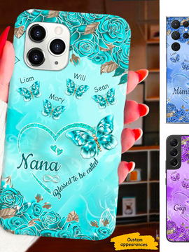 Butterfly Blessed to be called Mom Grandma Nana Mimi Gigi Auntie Personalized phone case SC2312429