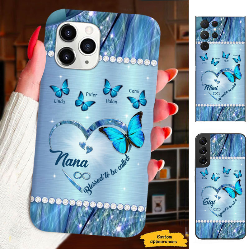 Butterfly Blessed to be called Mom Grandma Nana Mimi Gigi Auntie Personalized phone case SC2312432