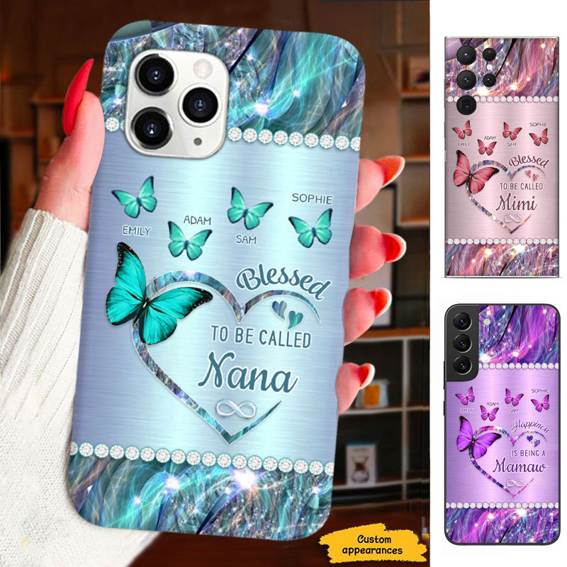 Butterfly Blessed to be called Mom Grandma Nana Mimi Gigi Auntie Personalized phone case SC2312440