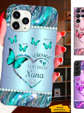 Butterfly Blessed to be called Mom Grandma Nana Mimi Gigi Auntie Personalized phone case SC2312440