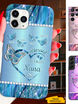 Butterfly Blessed to be called Mom Grandma Nana Mimi Gigi Auntie Personalized phone case SC2312441